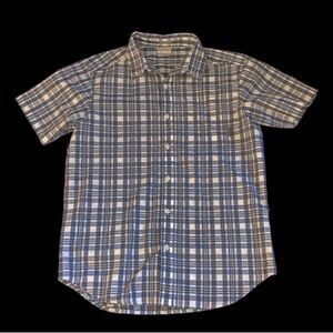 Men S button down regular fit Columbia, navy blue and white